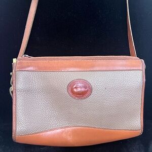 Vintage 80s Dooney & Bourke All-Weather Leather Colorblock Crossbody Bag